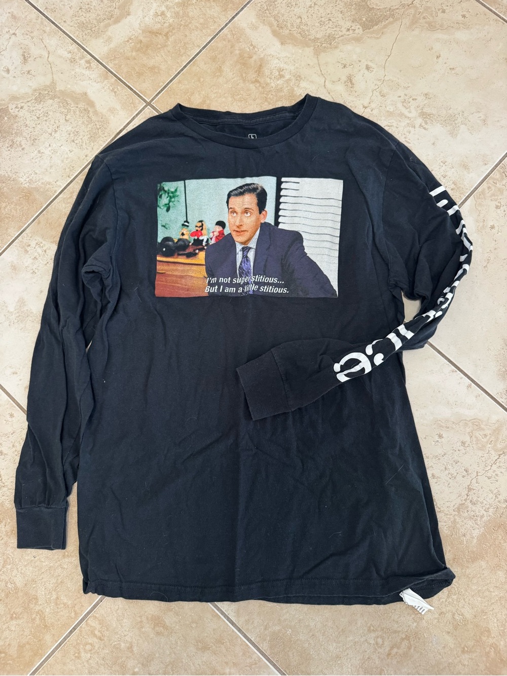 The Office - Black Graphic Long-Sleeve Men’s Shirt - Casual Crewneck